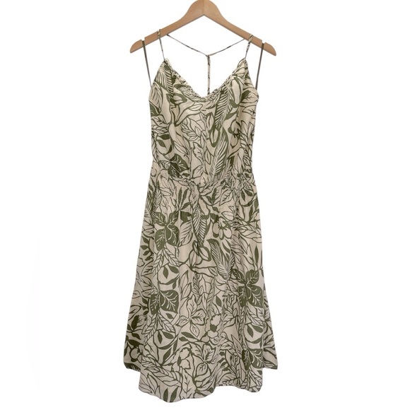 Dorothee BIS Dresses & Skirts - Dorothee BIS Tropical Botanical Leaf Print Halter Spaghetti Strap Midi Sun Dress